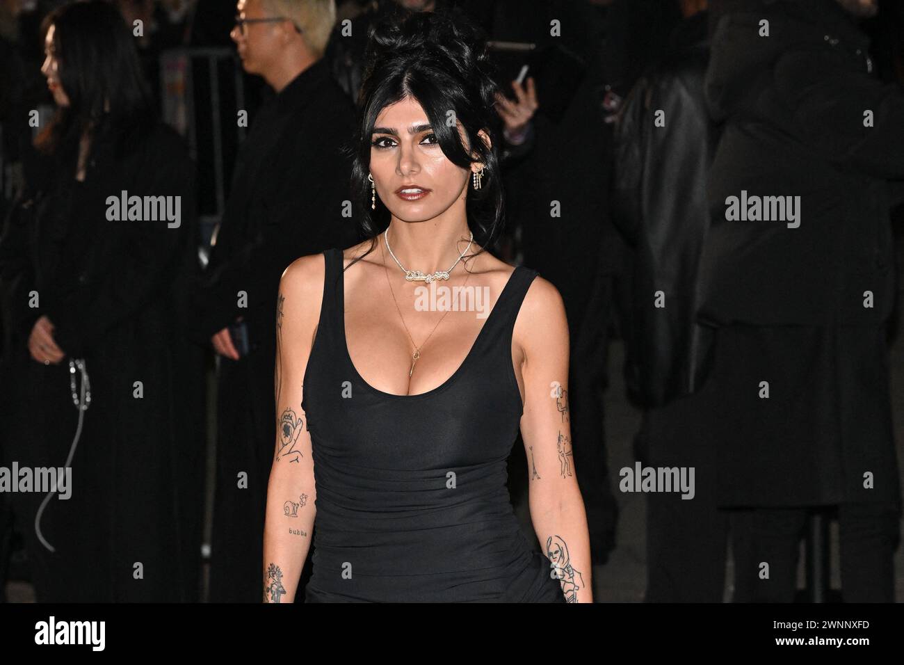 Paris, France. 03rd Mar, 2024. Mia Khalifa attending the Mugler show