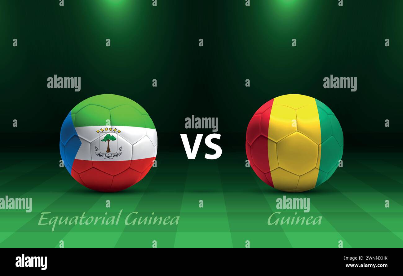 Equatorial Guinea vs  Guinea football scoreboard broadcast template for soccer africa tournament 2023 Stock Vector