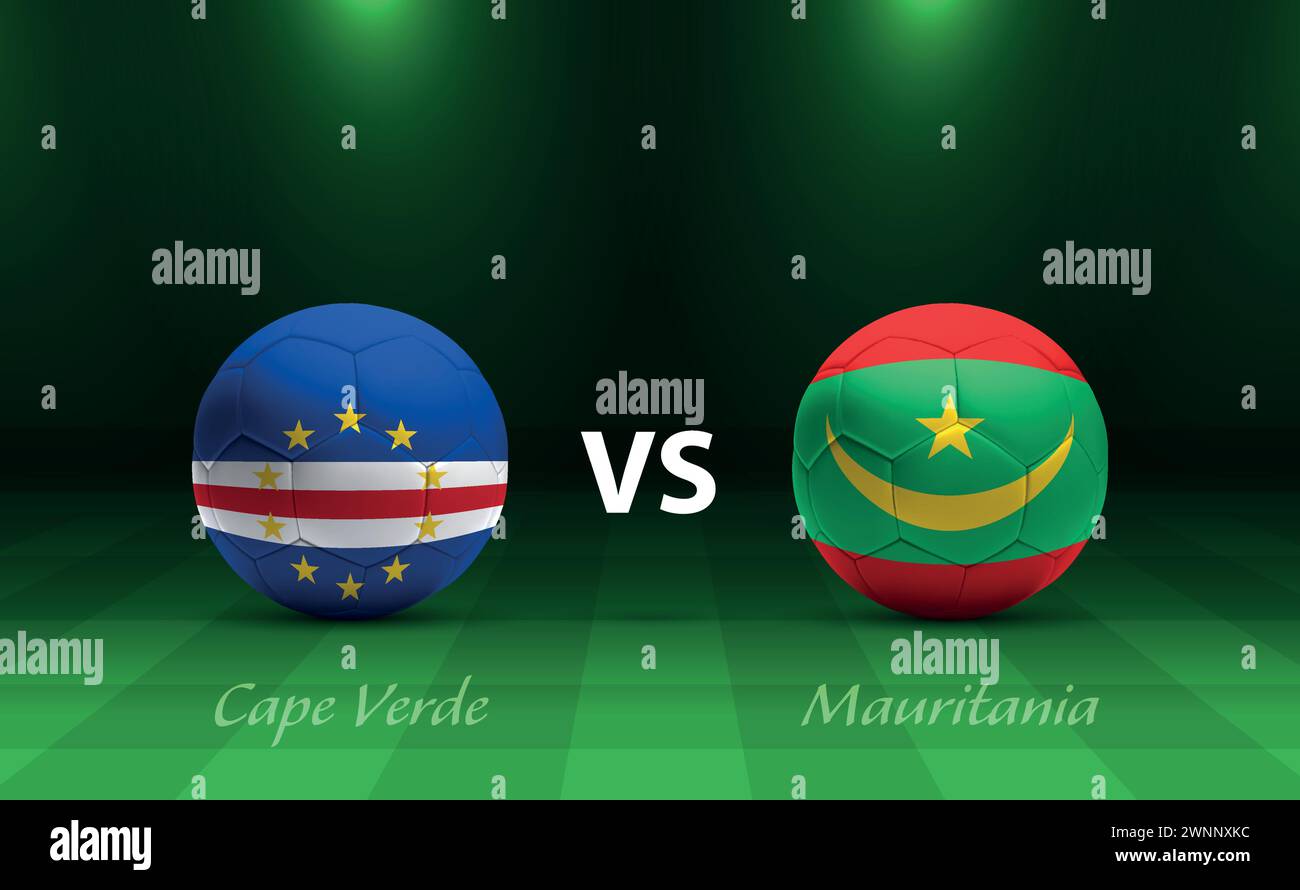 Cape Verde vs Mauritania football scoreboard broadcast template for