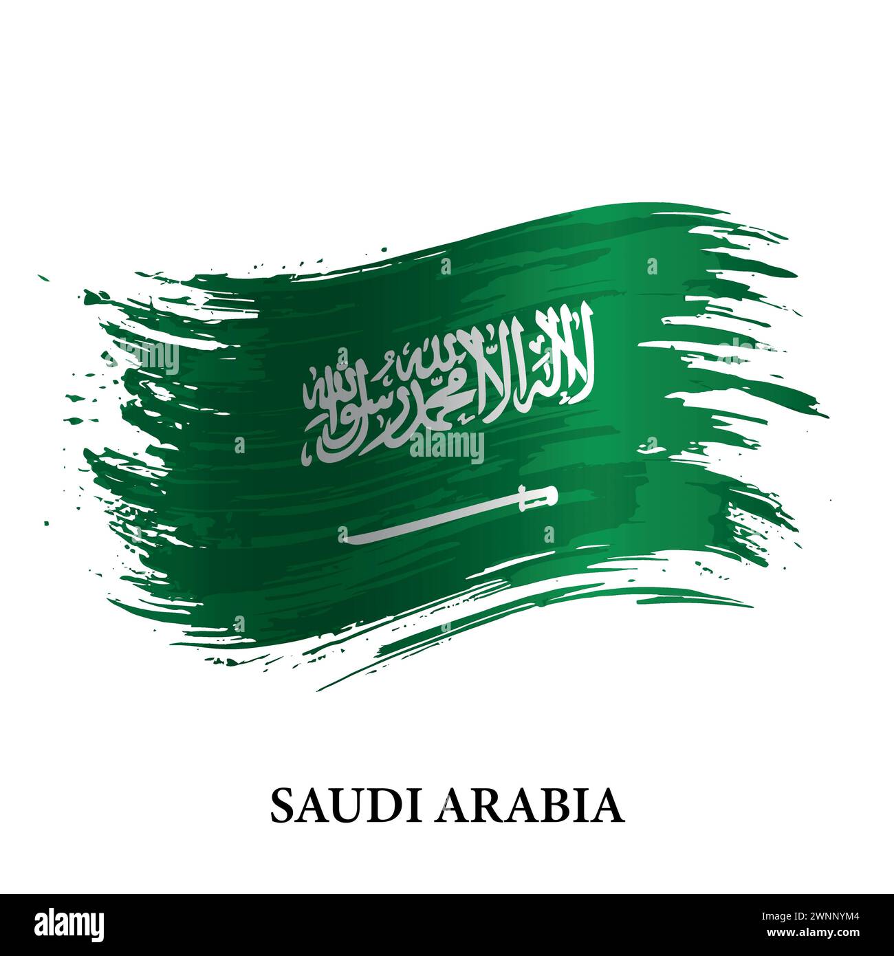Grunge flag of Saudi Arabia, brush stroke vector background Stock ...