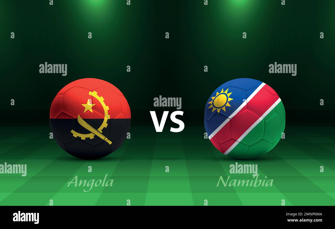Angola vs Namibia football scoreboard broadcast template for soccer