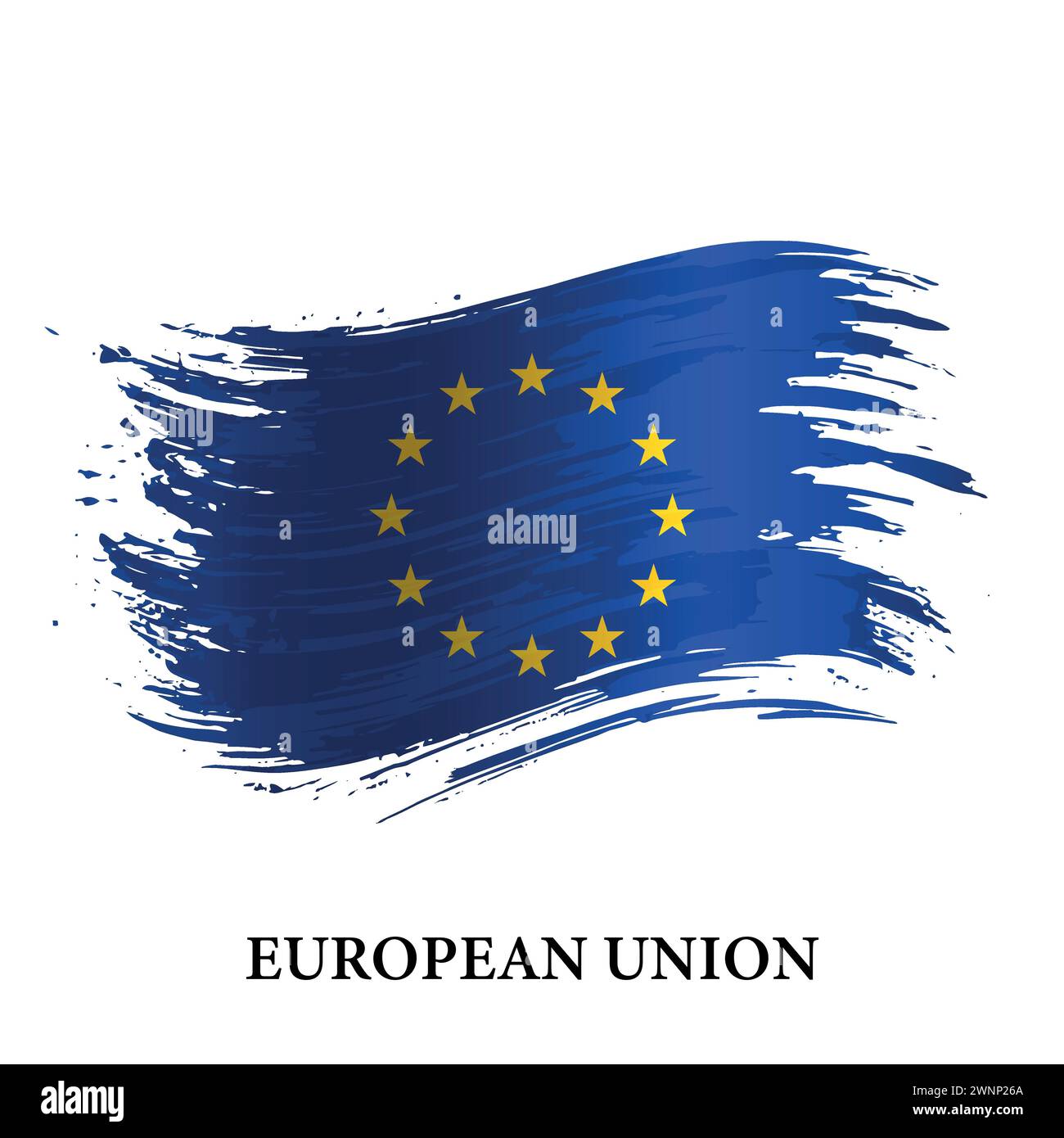 Grunge flag of European Union, brush stroke vector background Stock ...