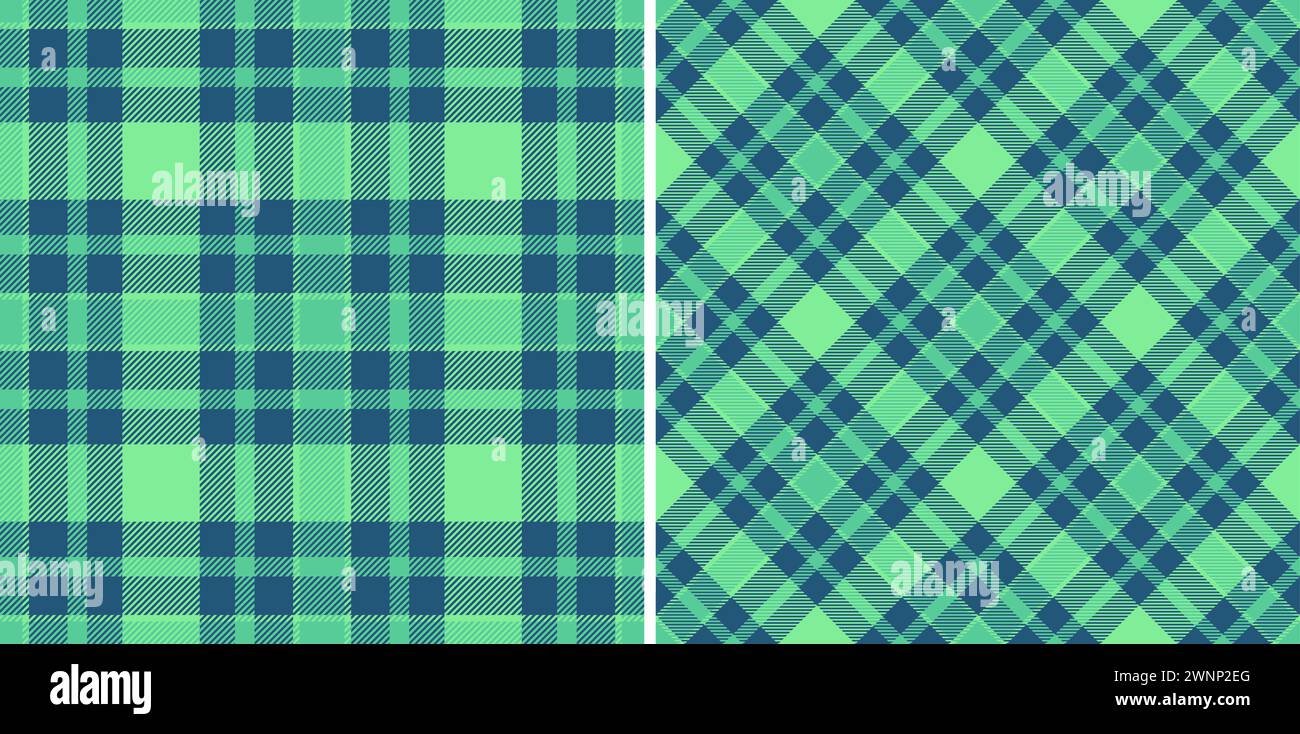 Tartan fabric textile of seamless vector pattern with a texture plaid background check. Set in cold colors for trousers outfit ideas. Stock Vector