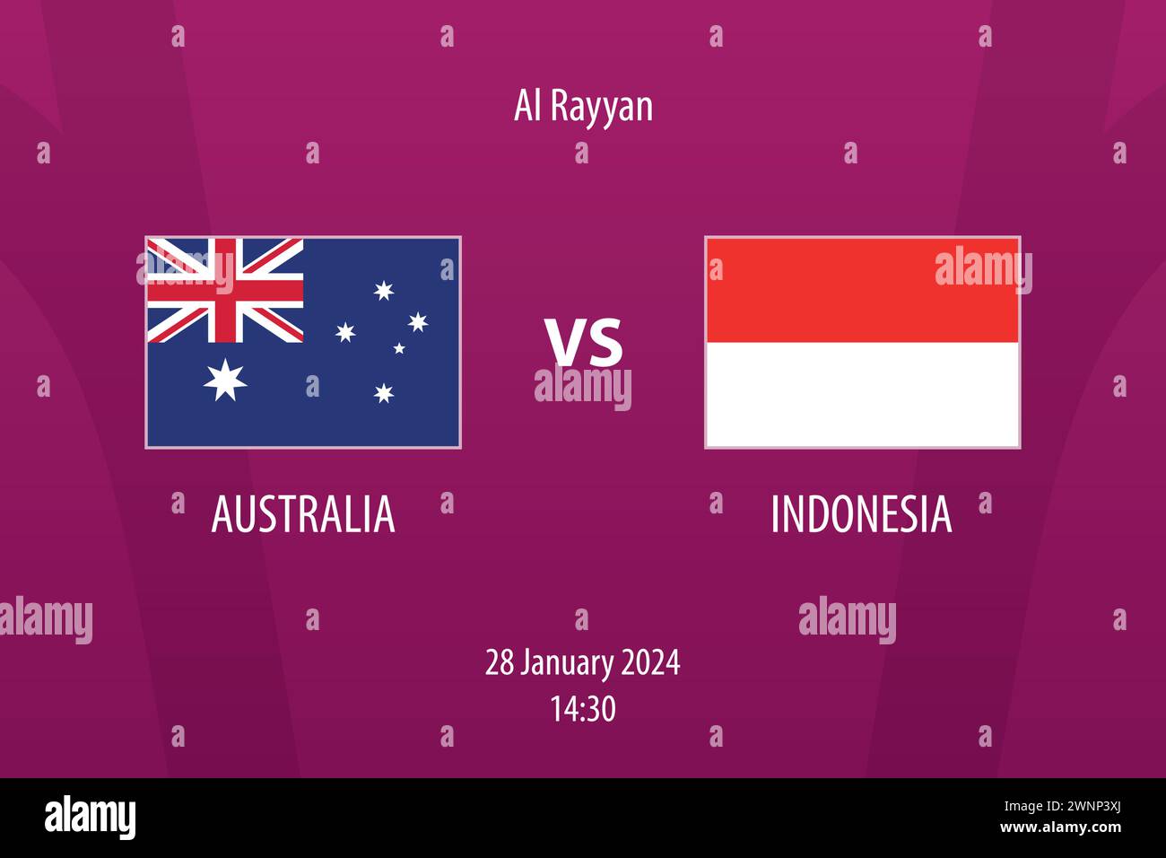 Australia vs Indonesia football scoreboard broadcast template for