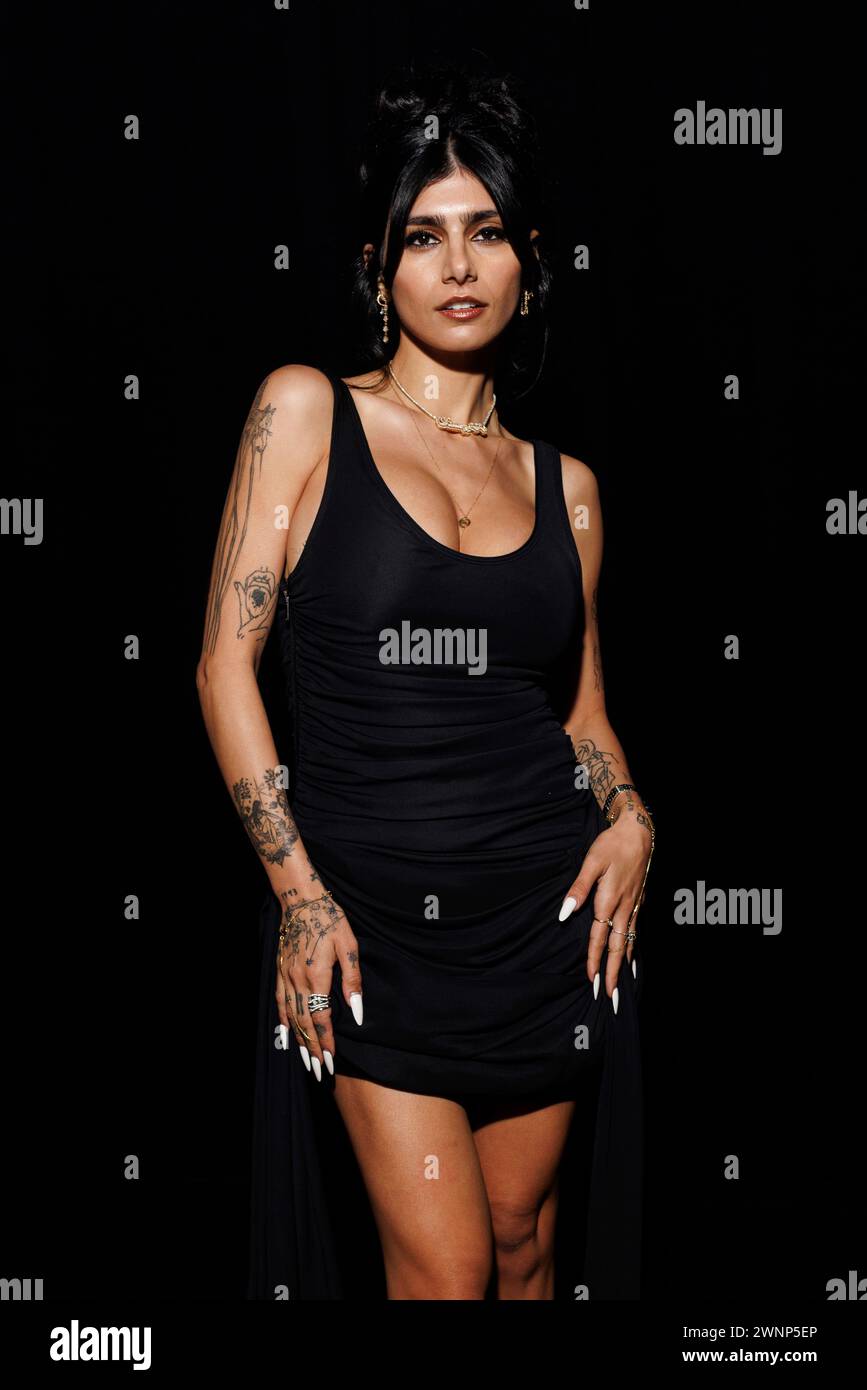 Mia Khalifa attends the Mugler Fall/Winter 2024-2025 ready-to-wear collection presented Sunday