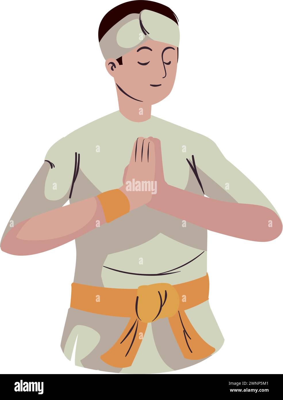 nyepi man in silence Stock Vector