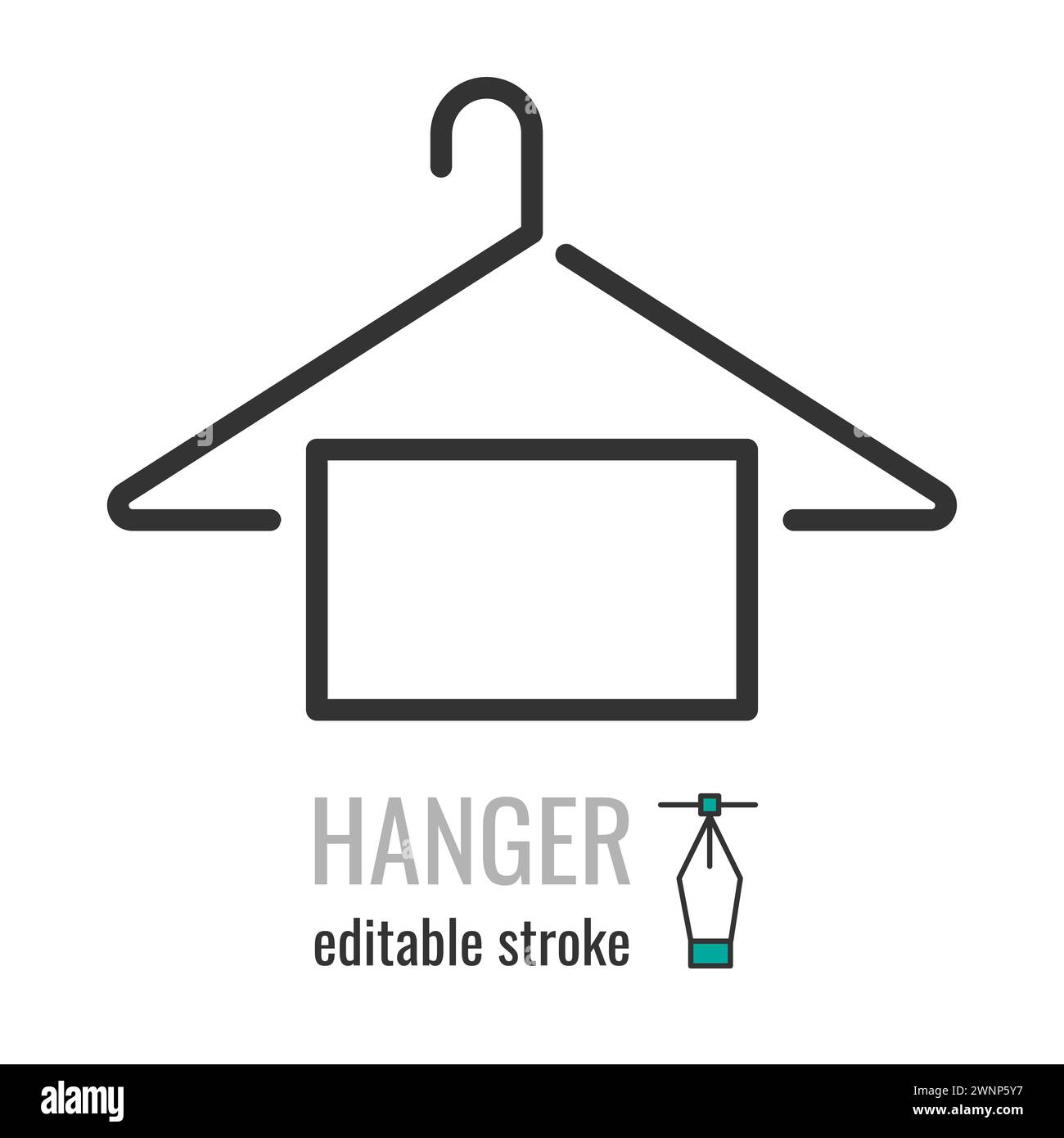 the-hanger-with-towel-line-icon-clothes-rack-symbol-cloakroom
