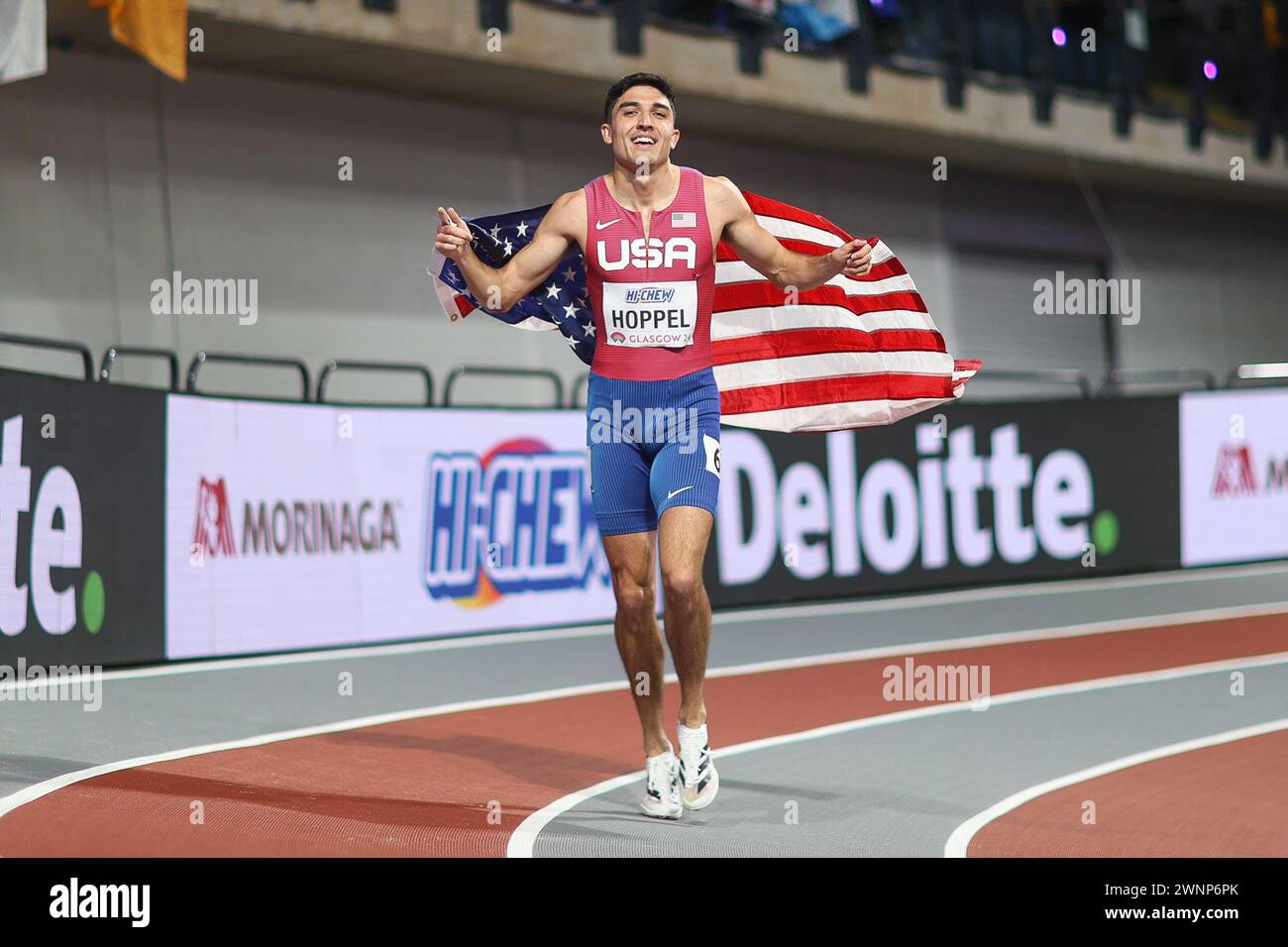 Glasgow on Sunday 3rd March 2025. Bryce Hoppel (USA, 800 Metres) takes