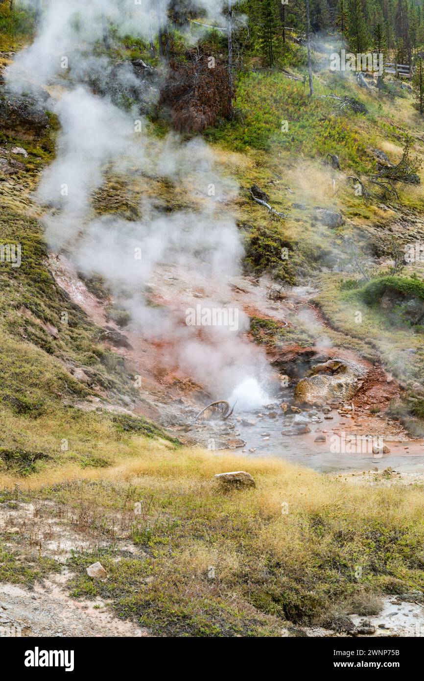 Blood Geyser, named for the red mud that erupts from its vent, in the ...