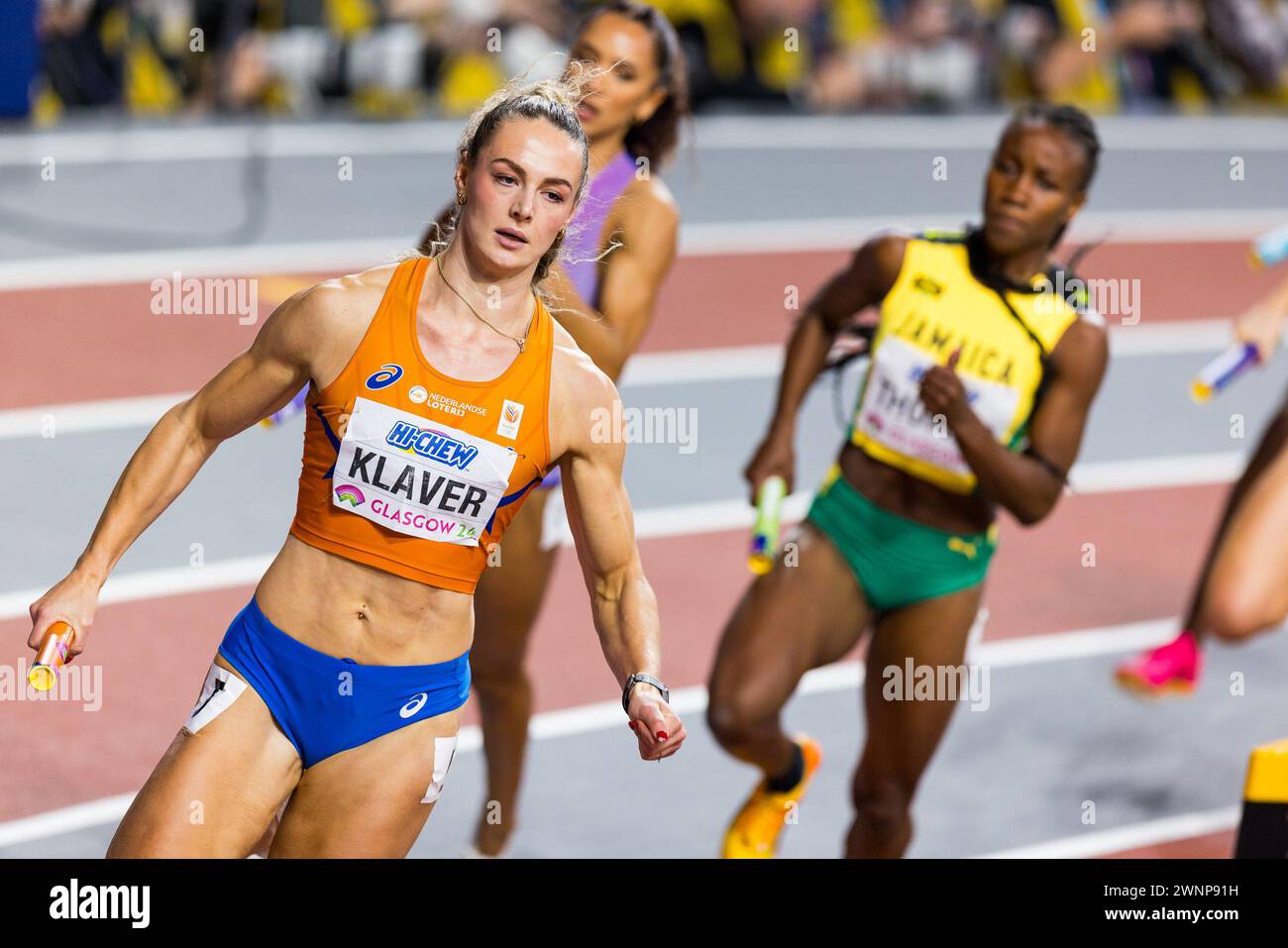 Glasgow, Scotland. 03 March 2024. Lieke KLAVER (NED) leads the race in ...