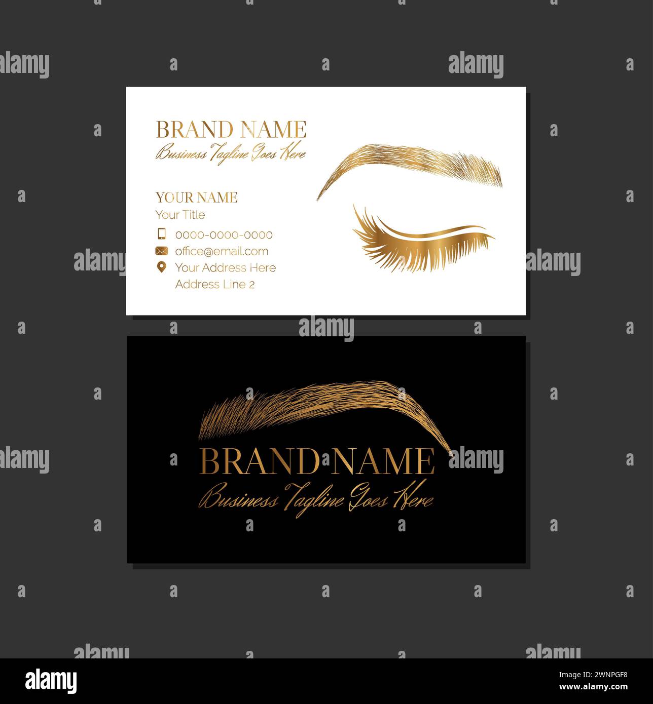 Elegant Eyebrow and Lash Extension Make Up Artist Business Card Design