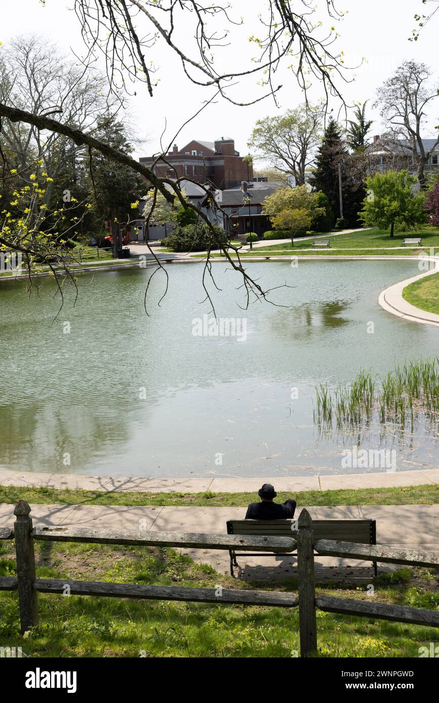 Wilcox Park in Westerly, Rhode Island on a Spring day Stock Photo