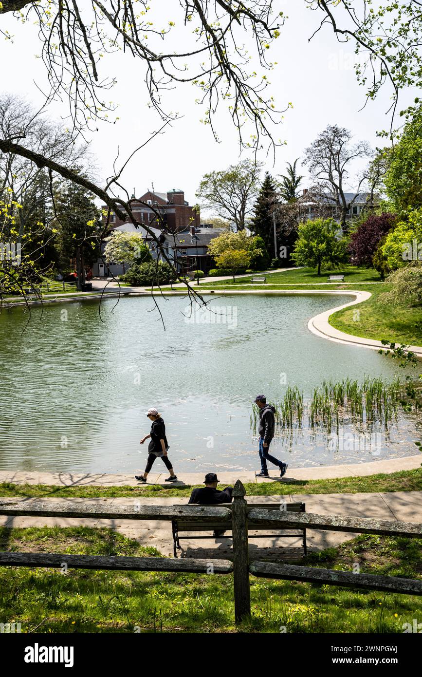 Wilcox Park in Westerly, Rhode Island on a Spring day Stock Photo
