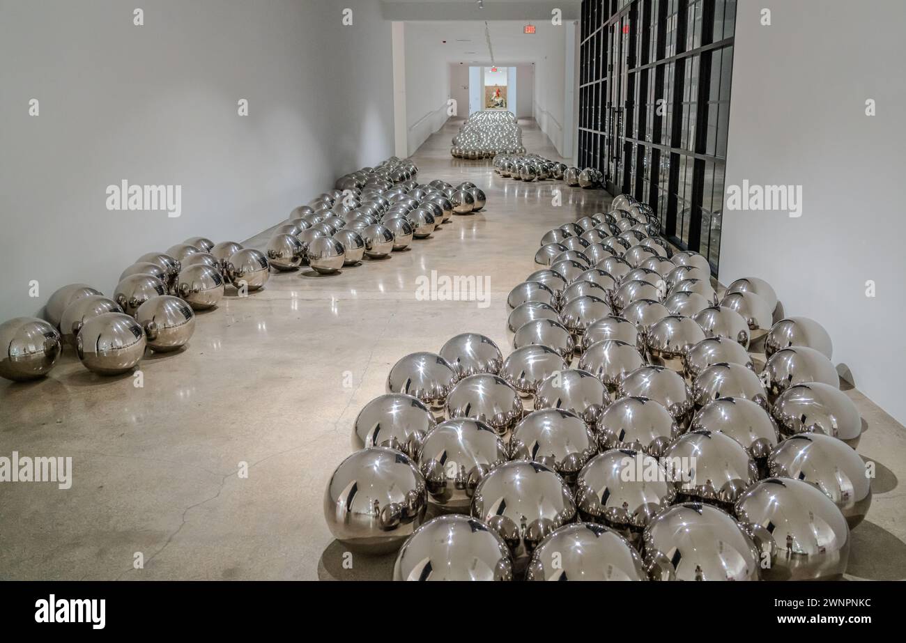 Narcissus Garden by Yayoi Kusama in Rubell Museum of Contemporary arts in Miami, Florida Stock
