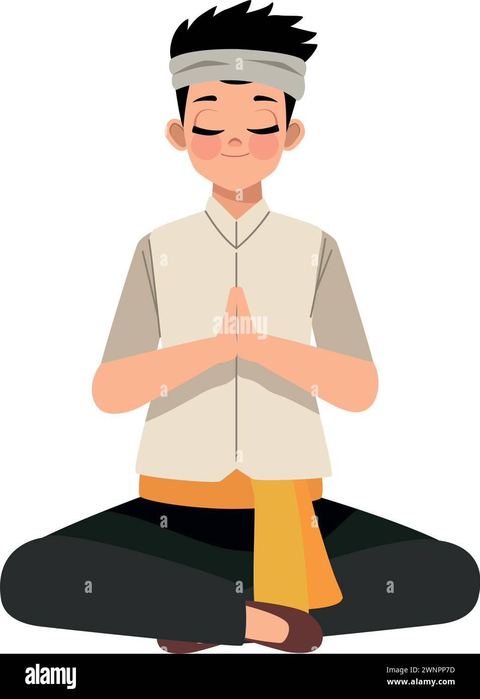 nyepi man in silence Stock Vector