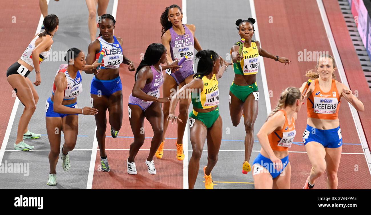 Glasgow Scotland 332024 Womens 4x400 m Relay at the Emirates Arena