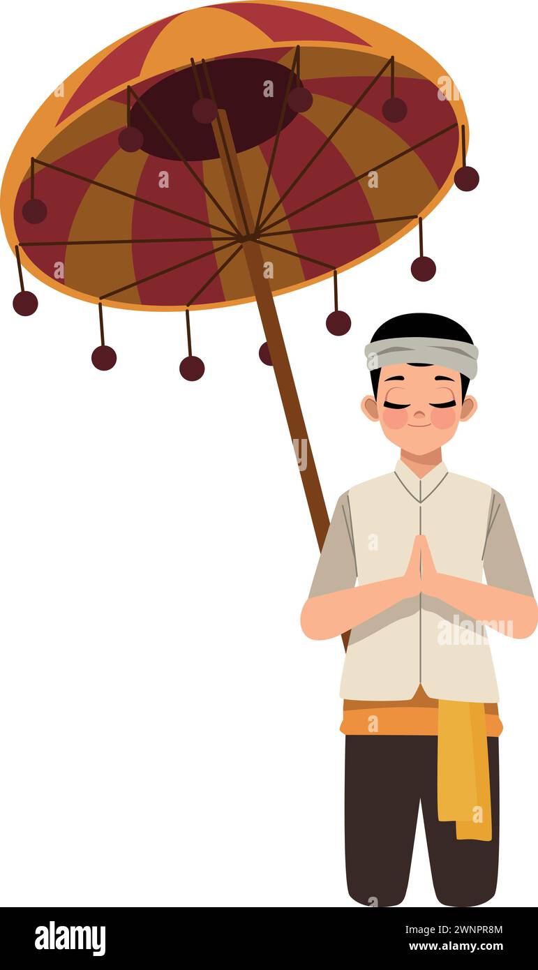 nyepi hindu man Stock Vector