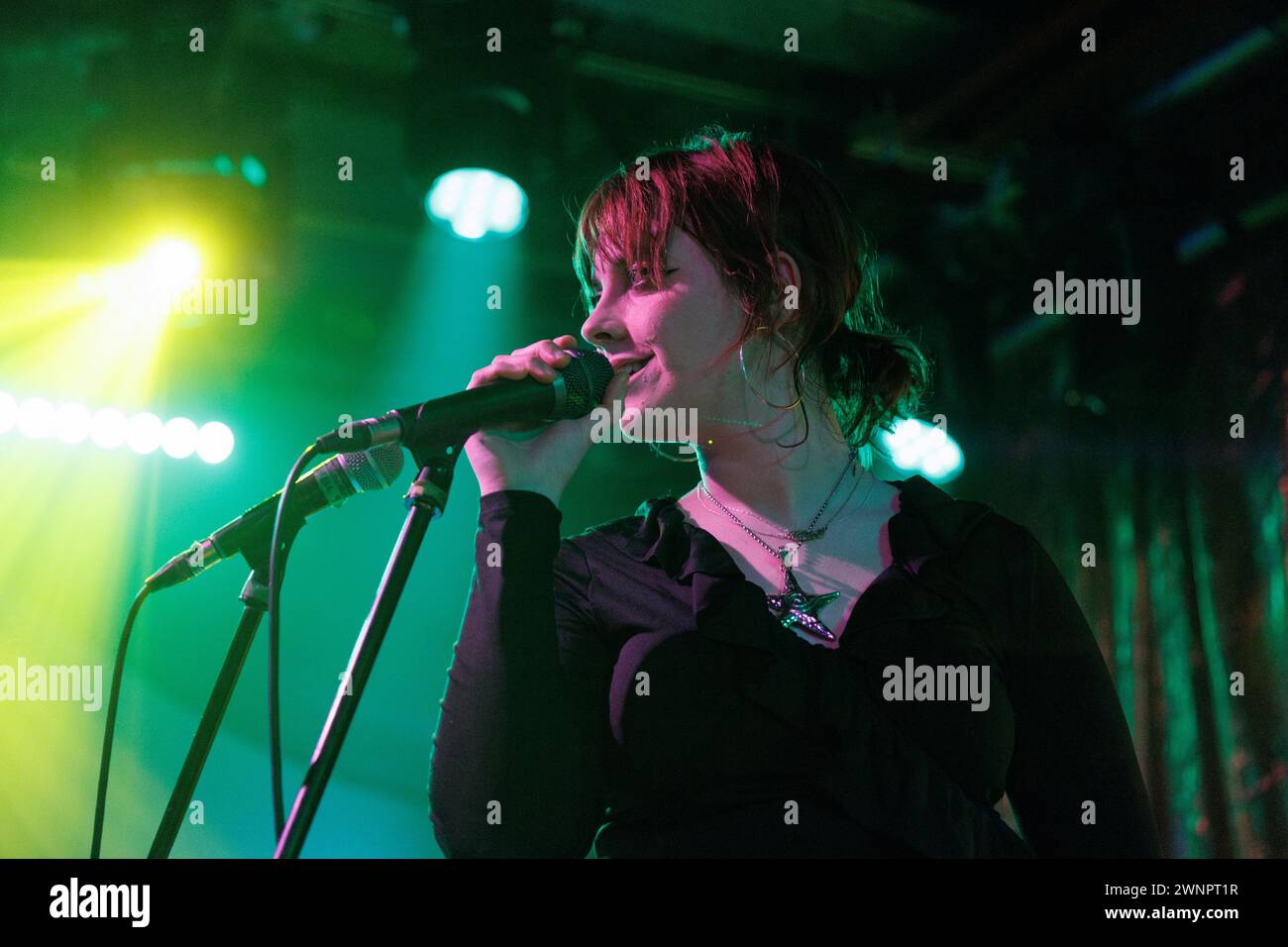 Leeds, UK. 3 March, 2024. Chloe Howard of Lime Garden performing live