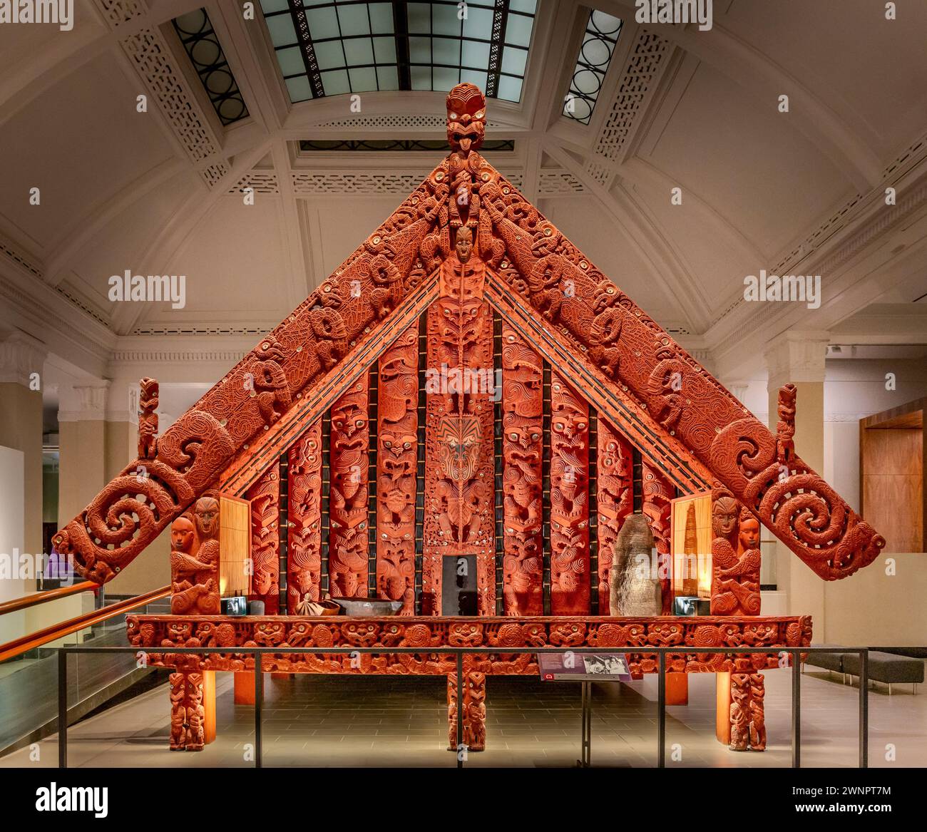 The 1870s Te Puawai o Te Arawa, the Māori pātaka or raised storehouse at the Auckland War Memorial Museum, New Zealand. Stock Photo