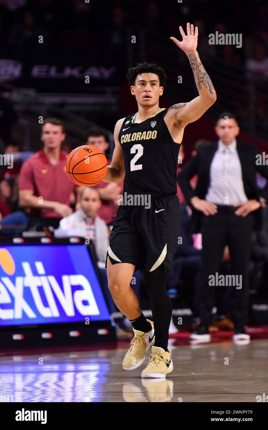 LOS ANGELES, CA - FEBRUARY 17: Colorado Buffaloes guard KJ Simpson (2 ...