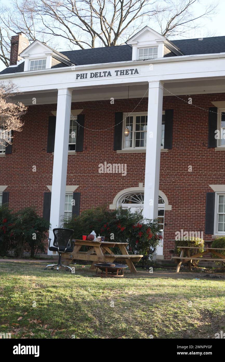 College Park, MD, USA. 3rd Mar, 2024. View of Phi Delta Theta frat house as University of Maryland suspends frat and sorority houses over misconduct allegations on March 3, 2204 College Park, Maryland. Credit: Mpi34/Media Punch/Alamy Live News Stock Photo