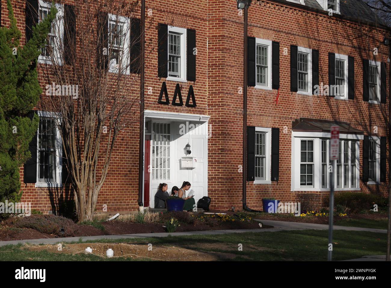 College Park, MD, USA. 3rd Mar, 2024. View of a frat house as University of Maryland suspends frat and sorority houses over misconduct allegations on March 3, 2204 College Park, Maryland. Credit: Mpi34/Media Punch/Alamy Live News Stock Photo