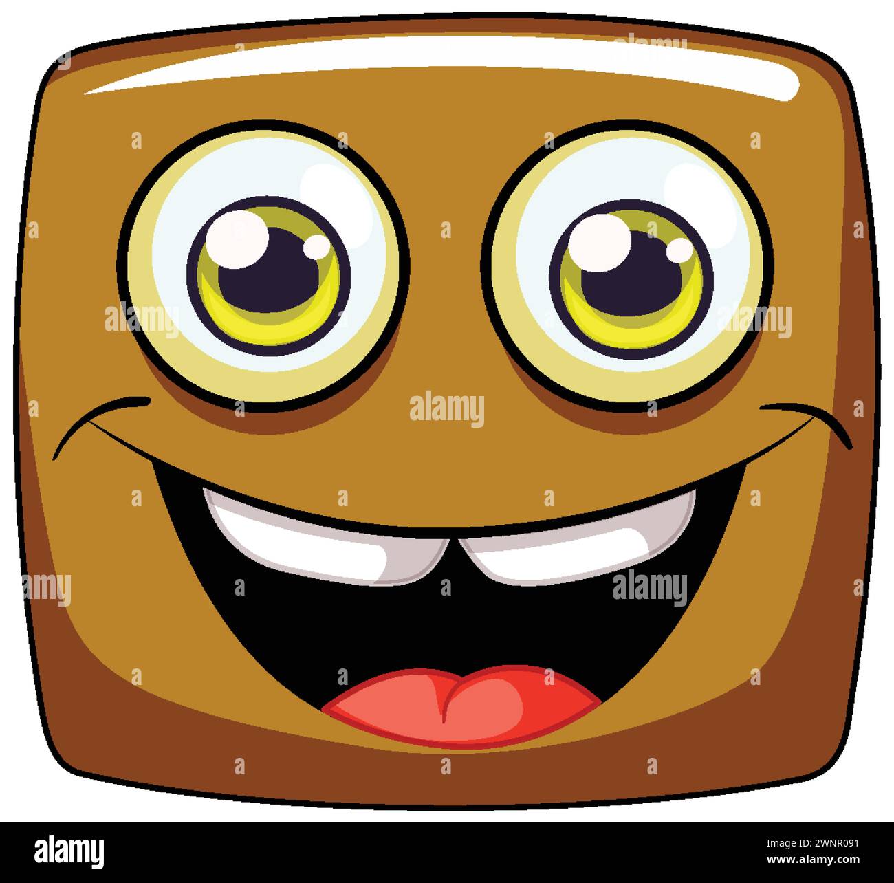 Vector graphic of a happy, square-shaped face Stock Vector Image & Art ...