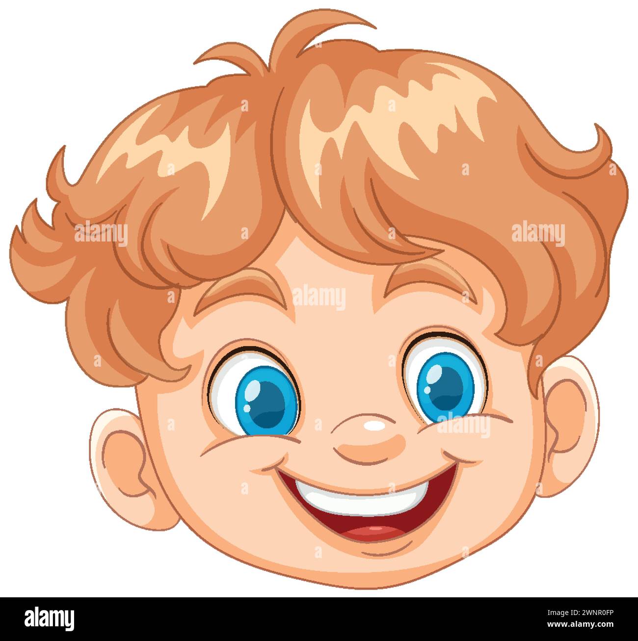 Vector illustration of a happy, smiling young boy Stock Vector Image ...