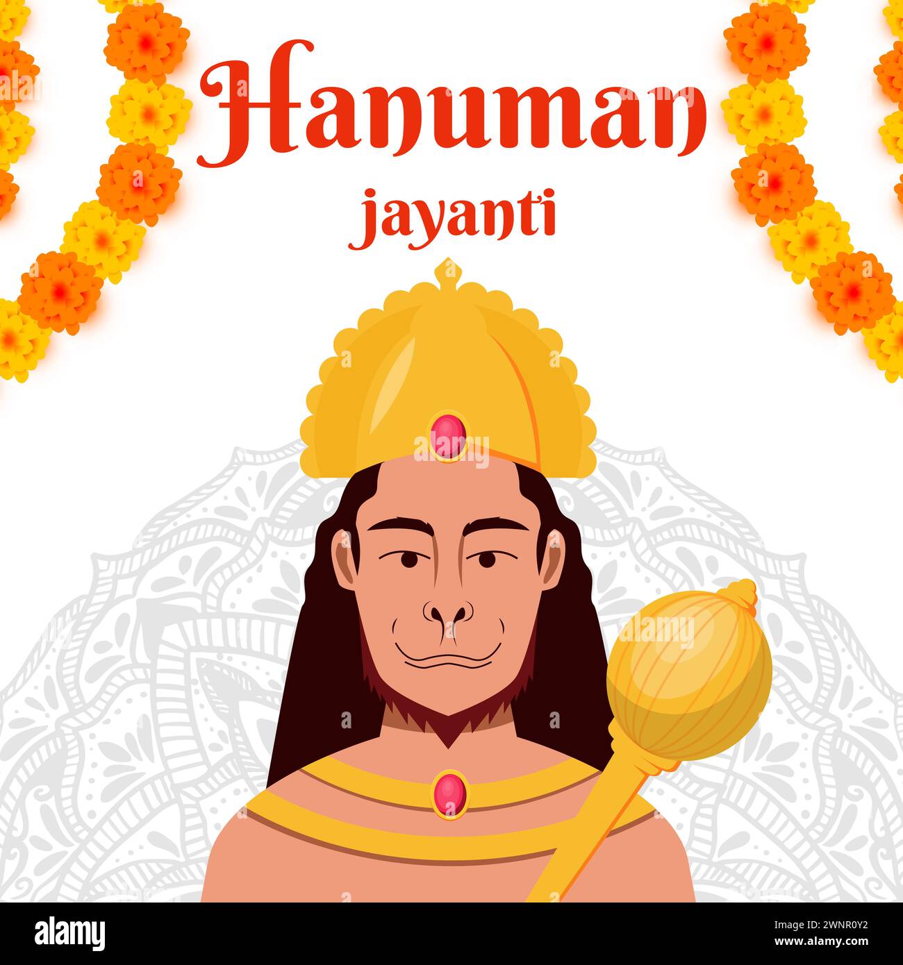 hanuman jayanti illustration in flat design vector style Stock Vector