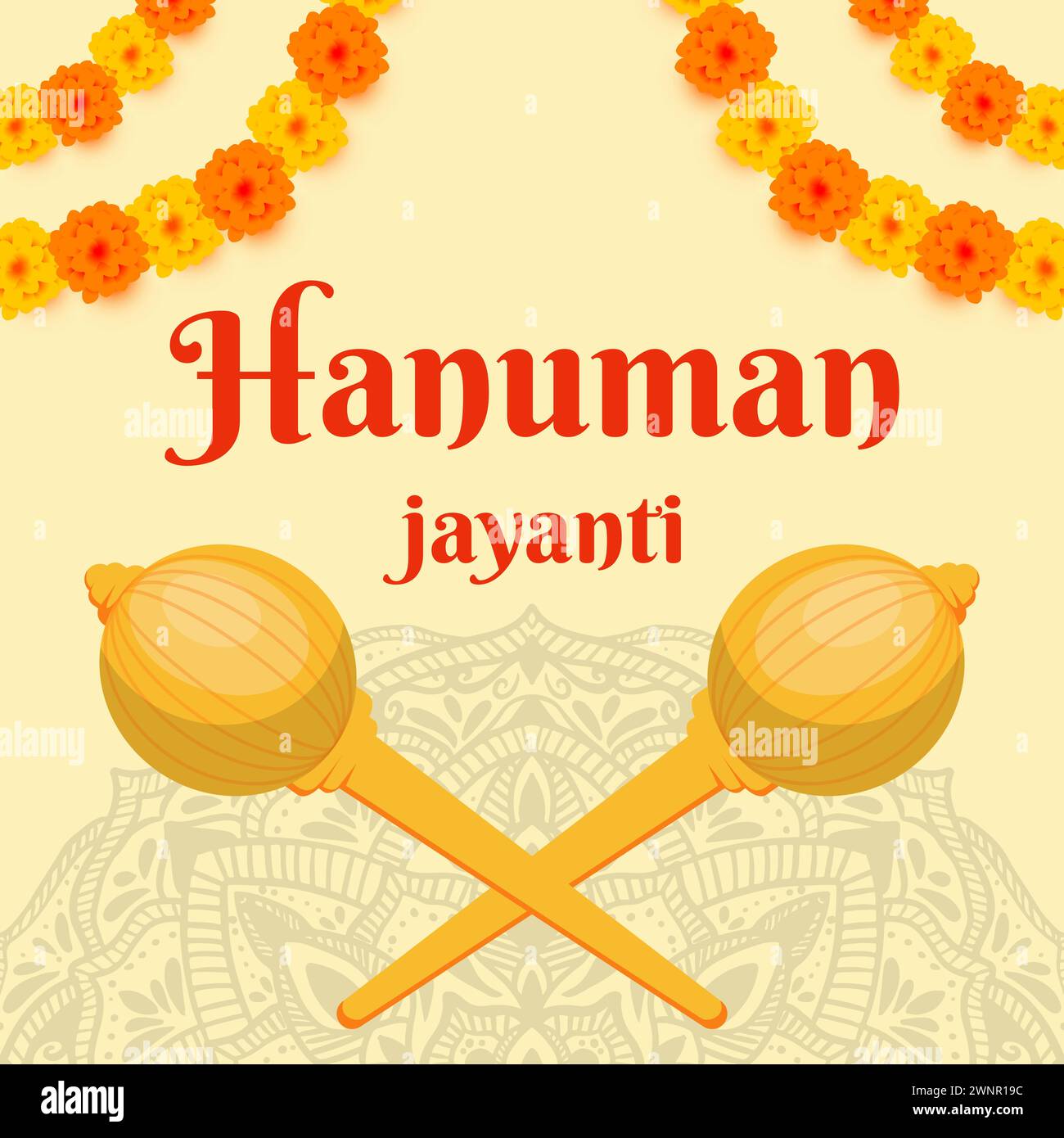 flat vector design style hanuman jayanti illustration Stock Vector