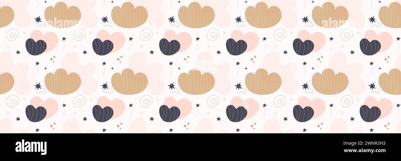 Bohemian baby pattern. Seamless baby pattern in boho style Stock Vector ...