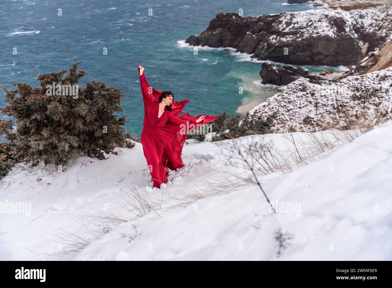 lady in the red dress snow Lady In Red I worked on my Photography skills today as a backup plan in case this weather thing doesn't work out @nurse.jackie here, is an easy subject,