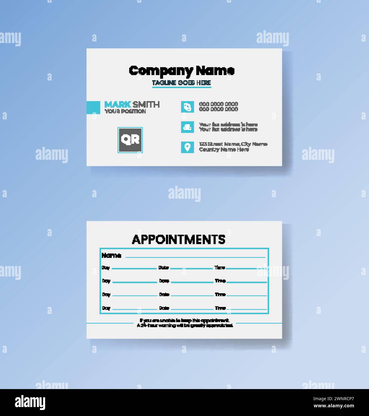 Appointment Card  Remainder Card  Business Card Visiting Card Stock Vector