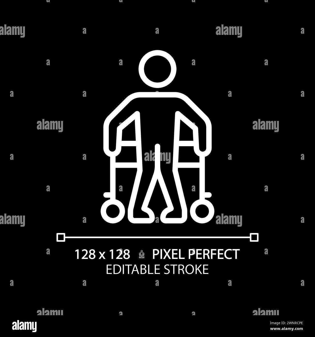 Cerebral palsy white linear icon for dark theme Stock Vector Image ...