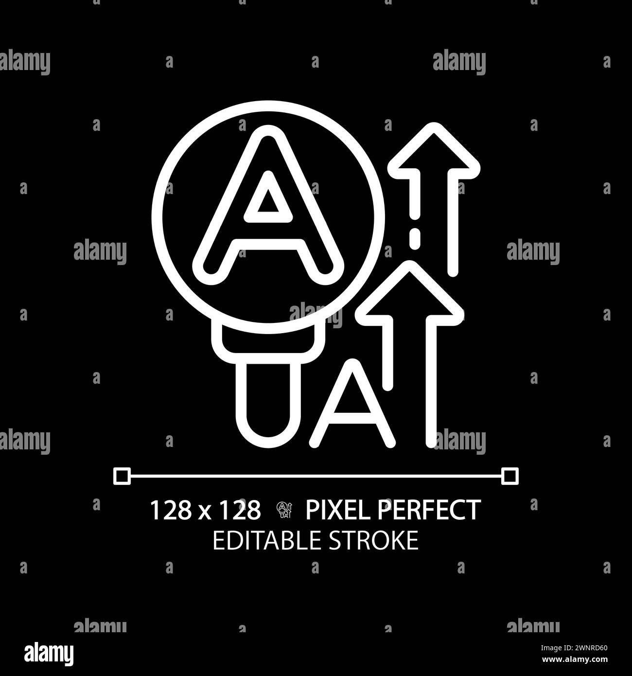 Large print for visually impaired white linear icon for dark theme