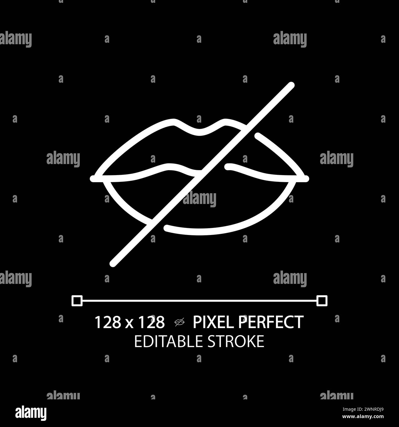Speech loss white linear icon for dark theme Stock Vector Image & Art ...