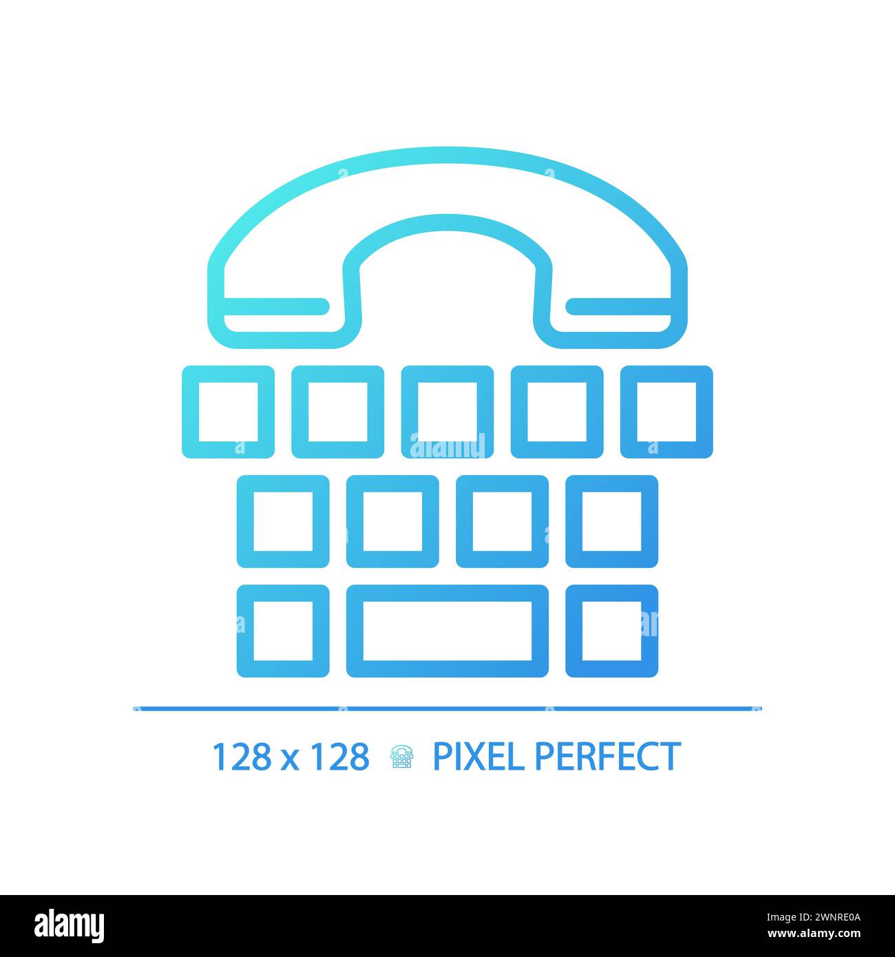 Communication device for the deaf gradient linear vector icon Stock