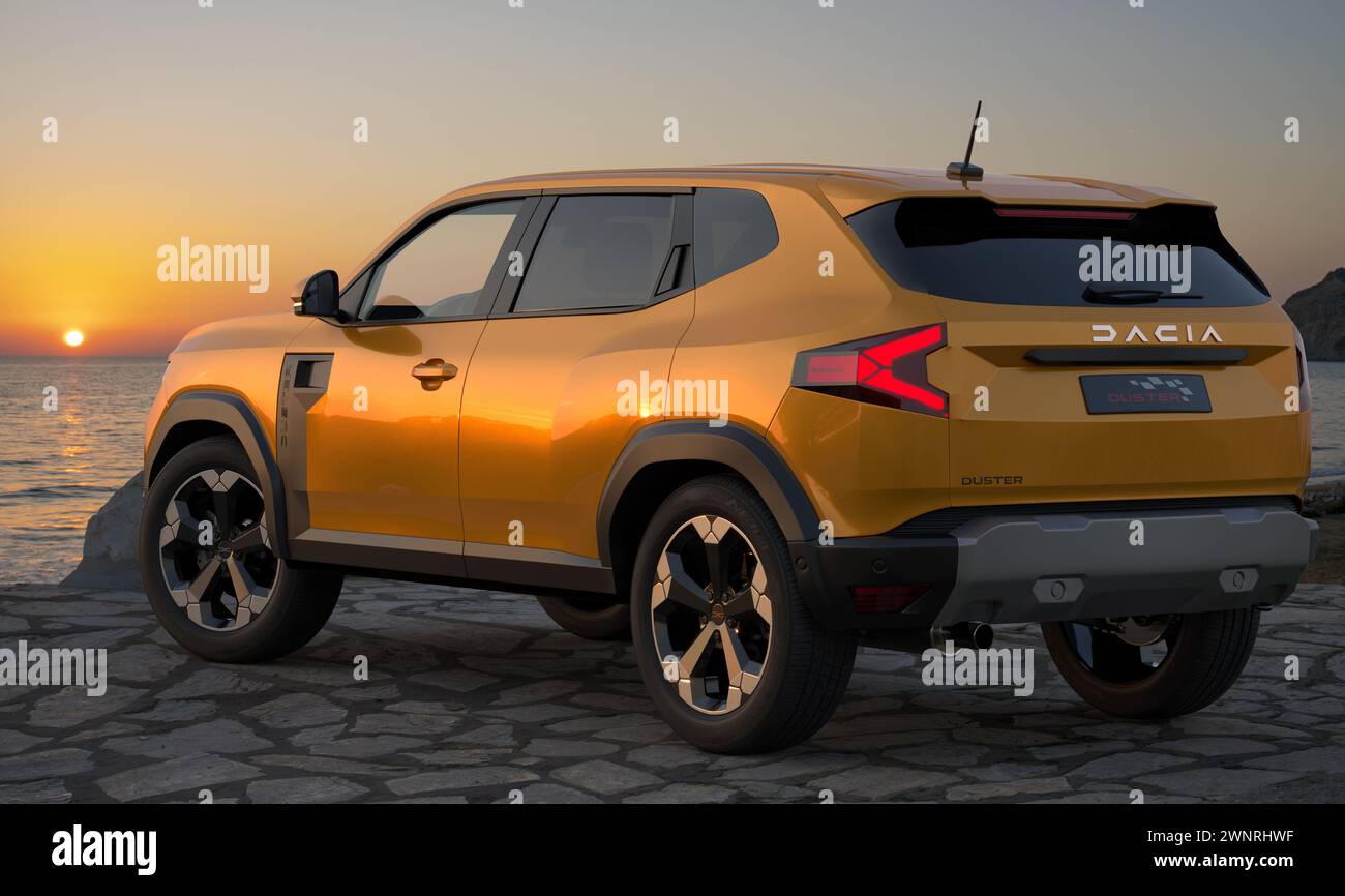 New Dacia Duster . Hit of compact SUVs ready for series production Stock Photo