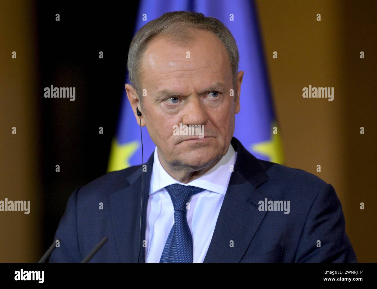 Donald TUSK , Ministerpraesident von Polen , 12.02.2024 Donald TUSK , Prime Minister of Poland , 12.02.2024 *** Donald TUSK , Prime Minister of Poland , 12 02 2024 Donald TUSK , Prime Minister of Poland , 12 02 2024 Stock Photo