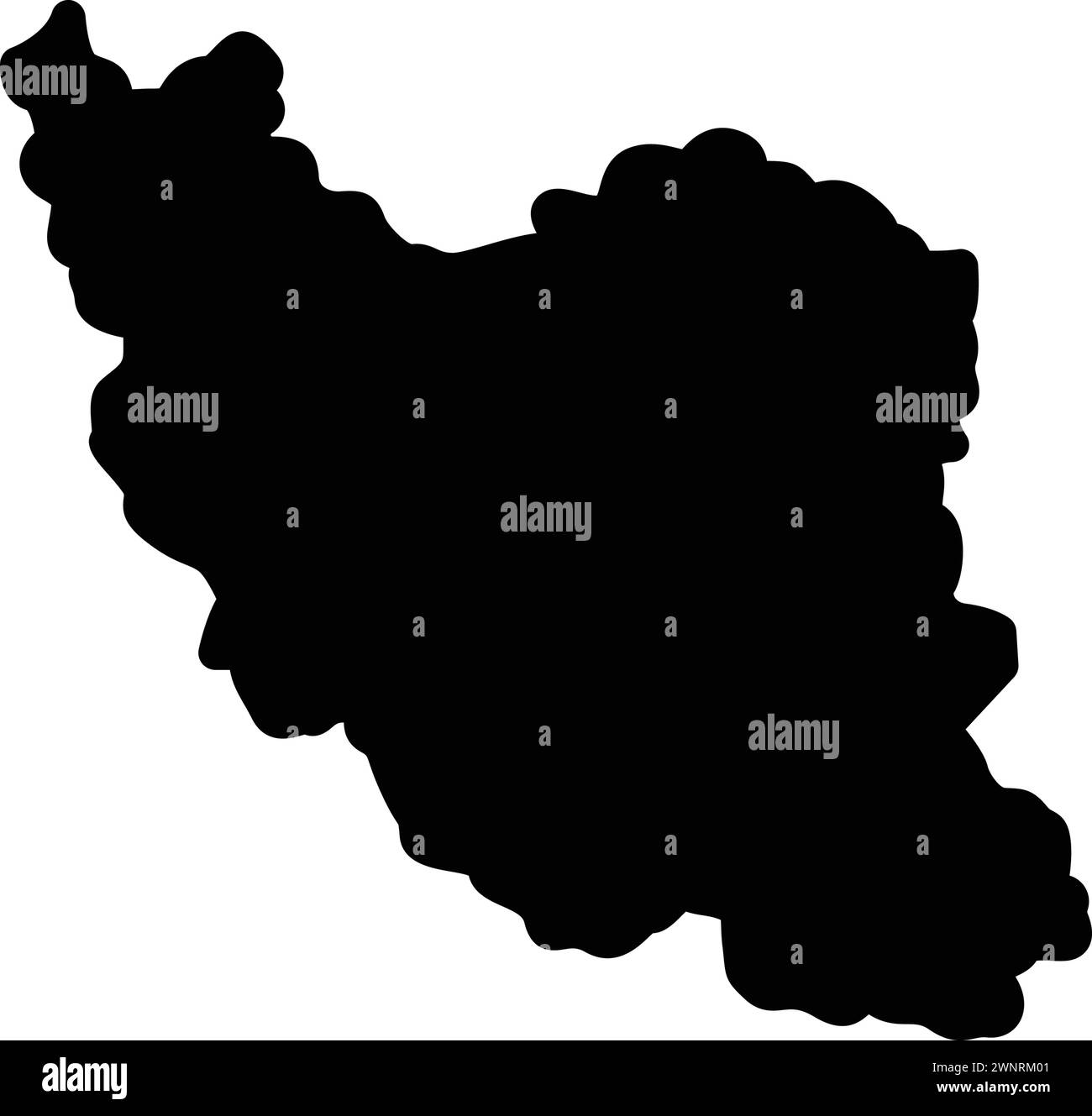 Iran vector outline map Black and White Stock Photos & Images - Alamy