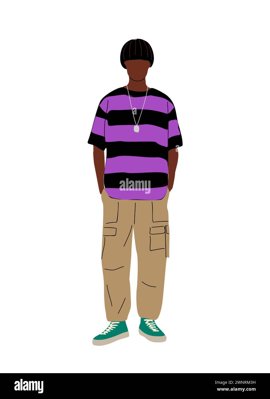 stylish-black-guy-wearing-street-fashion-outfit-stock-vector-image