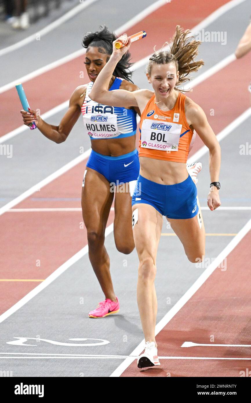 Gold medallist Netherland's team Femke Bol during the Women 4x400m