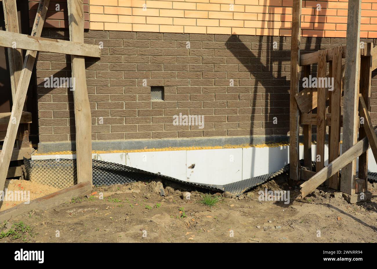 Brick house foundation waterproofing problem during house constuction