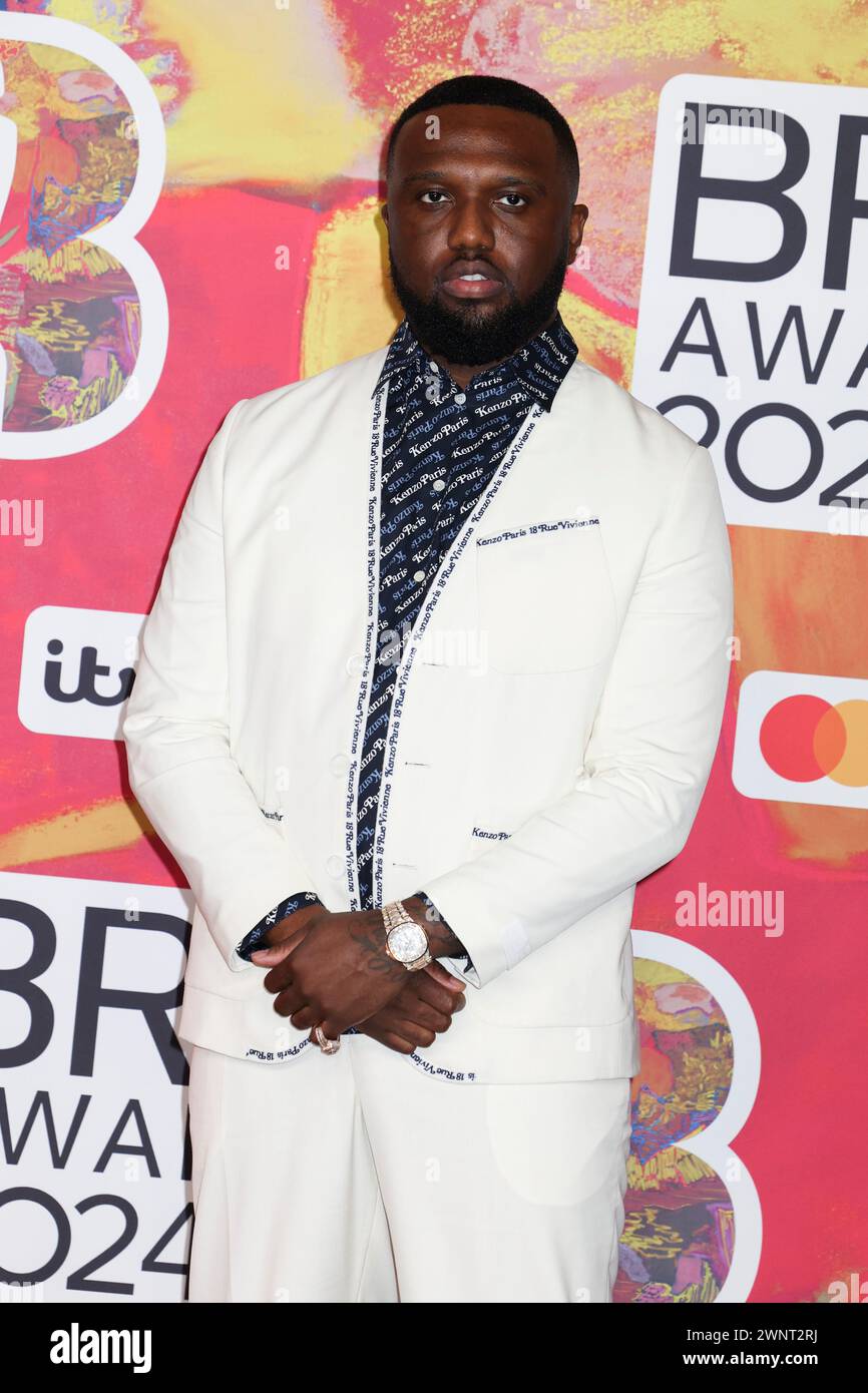 London, UK. 02nd Mar, 2024. Headie One attends the BRIT Awards 2024 at the O2 London in Greenwich, London. Credit: SOPA Images Limited/Alamy Live News Stock Photo