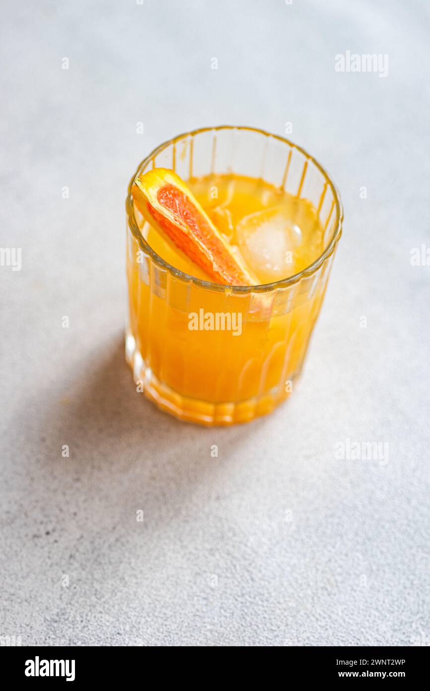Organic oranges on the table Stock Photo