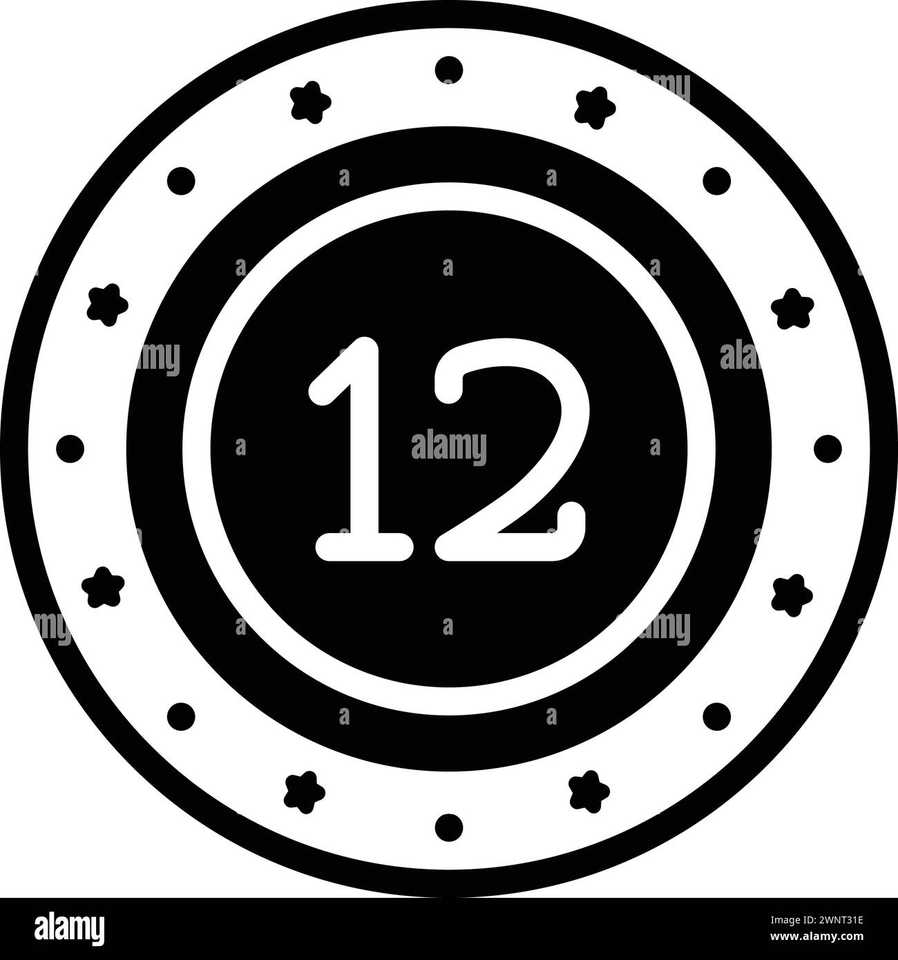 Digit twelve Stock Vector Images - Alamy
