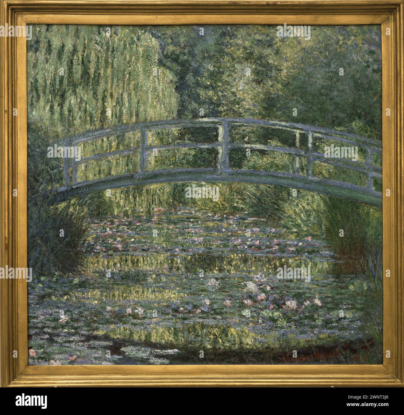 The footbridge and the waterlily pool - Painting by Claude Monet (1840-1926), oil on canvas (H.89 x 93 cm), 1899 - Musee d'Orsay, Paris, France Stock Photo