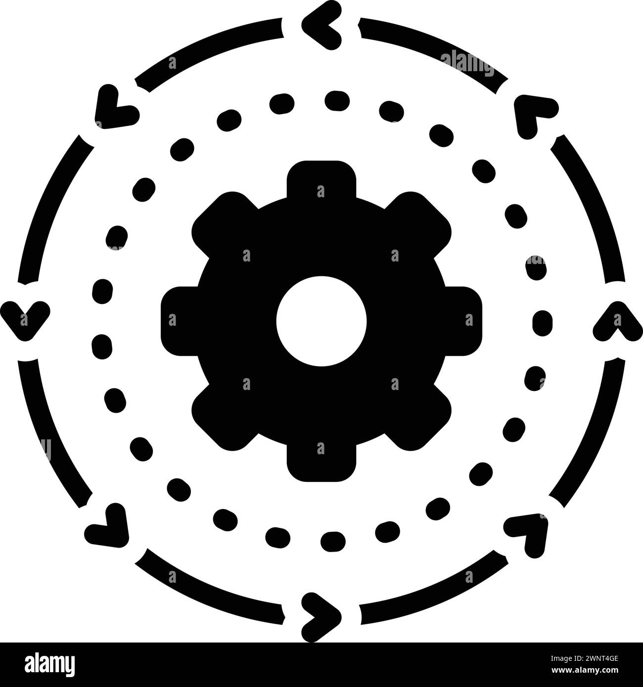 Icon automation workflow Black and White Stock Photos & Images - Alamy