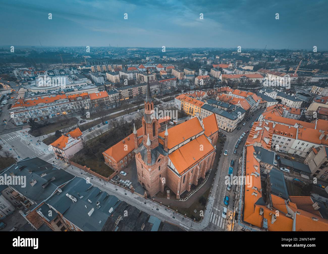 urban panorama from a drone Stock Photo