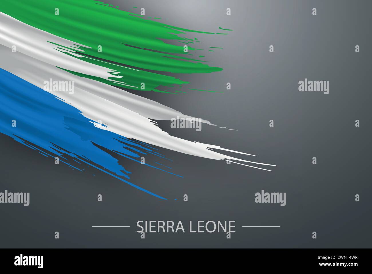 3d grunge brush stroke flag of Sierra Leone, Template poster design ...